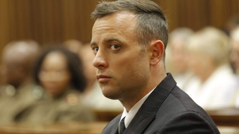 Oscar Pistorius is seen inside the dock at the high court in Pretoria for his sentencing hearing at the high court in Pretoria on June 14, 2016 in Pretoria, South Africa. Having had his conviction upgraded to murder in December 2015, Paralympian athlete Oscar Pistorius is attending his sentencing hearing and will be returned to jail for the murder of his girlfriend, Reeva Steenkamp, on February 14th 2013.