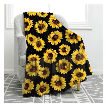 Sunflower throw blanket