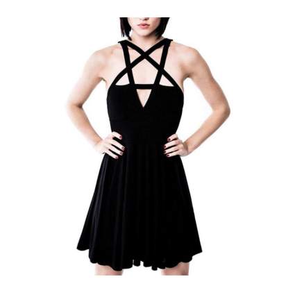 Black pentagram dress