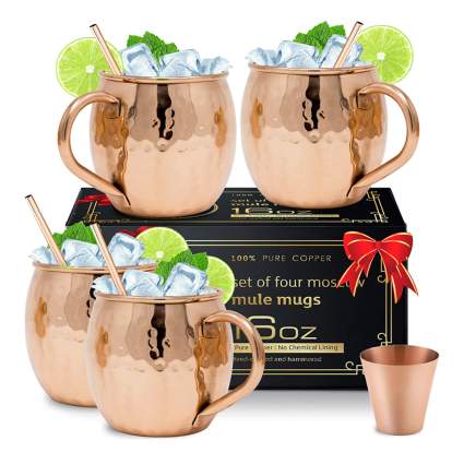 copper moscow mule mug set