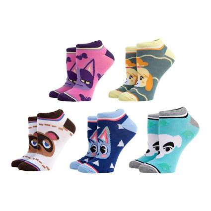Animal Crossing 5-Pair Ankle Pack