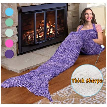 Purple mermaid blanket