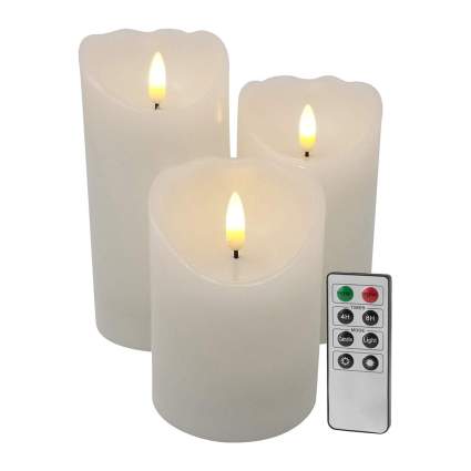 white flameless candles