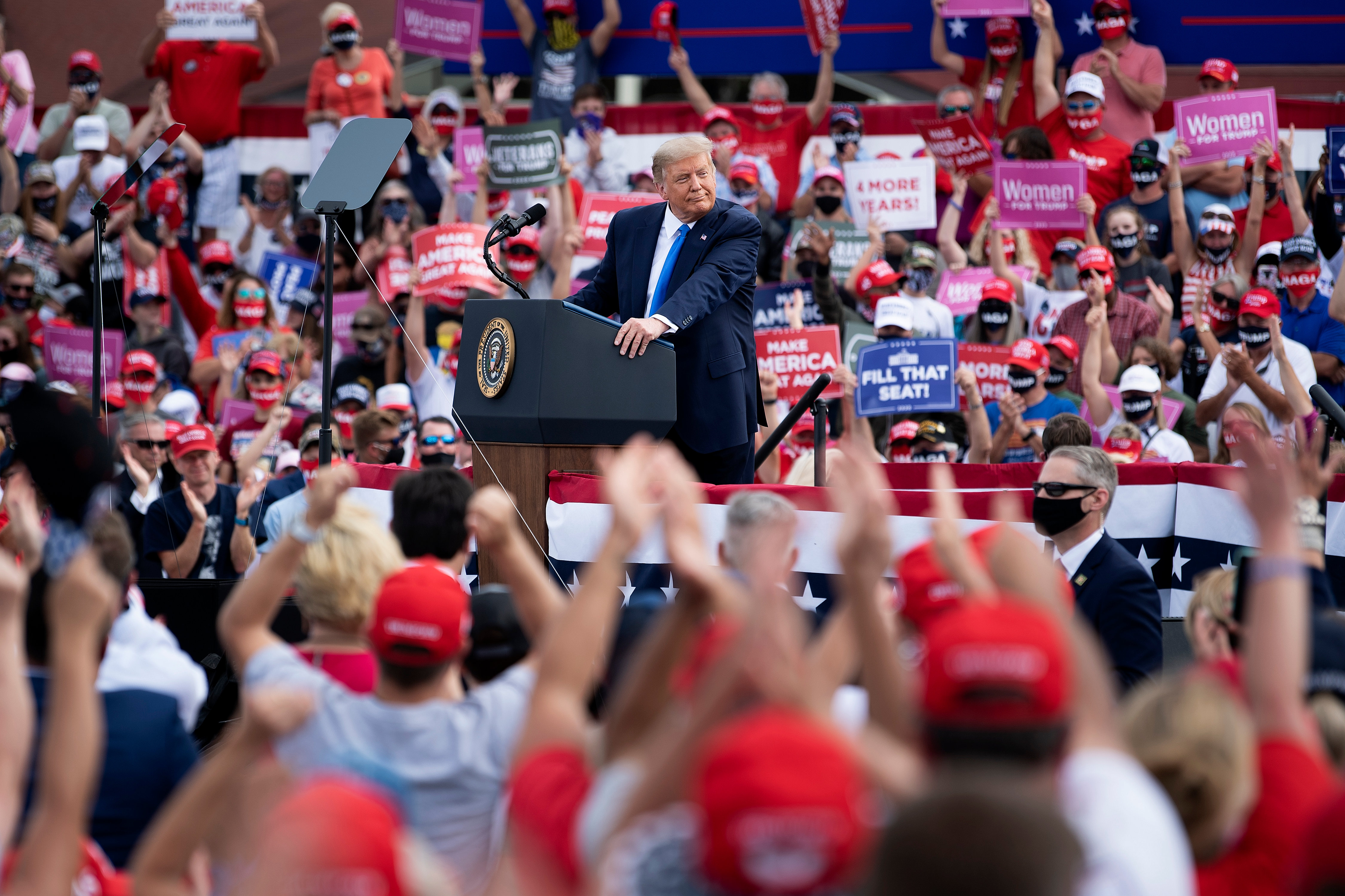 Trump’s North Carolina Rally Attendance Greenville Crowd Size Photos