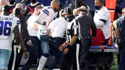Dak Prescott Watched Cowboys Game on Stretcher Into Hospital [LOOK]
