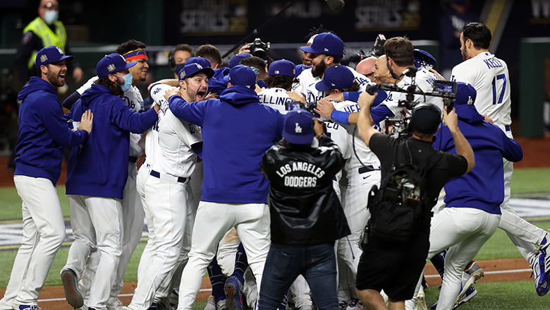 Lakers' LeBron James Goes Wild After Dodgers Win World Series