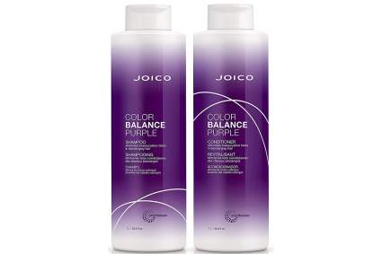 Two purple shampoo bottles