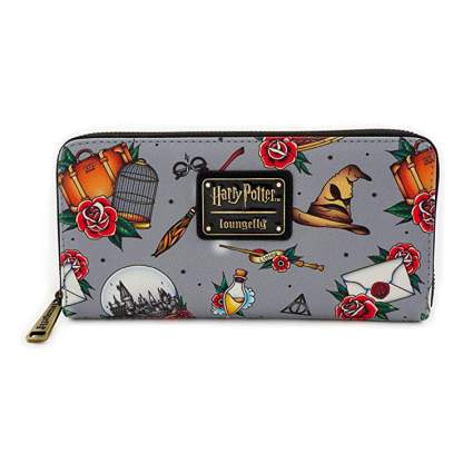 Loungefly Harry Potter Relics All Over Tattoo Print Wallet
