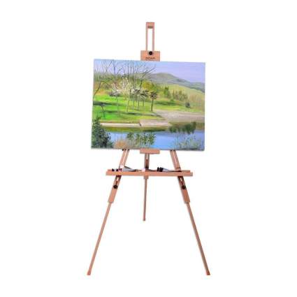 Wooden easel with painting