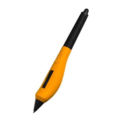 black pen with orange grip