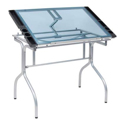 Glass top drafting table