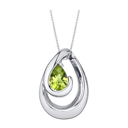 sterling silver and peridot necklace.