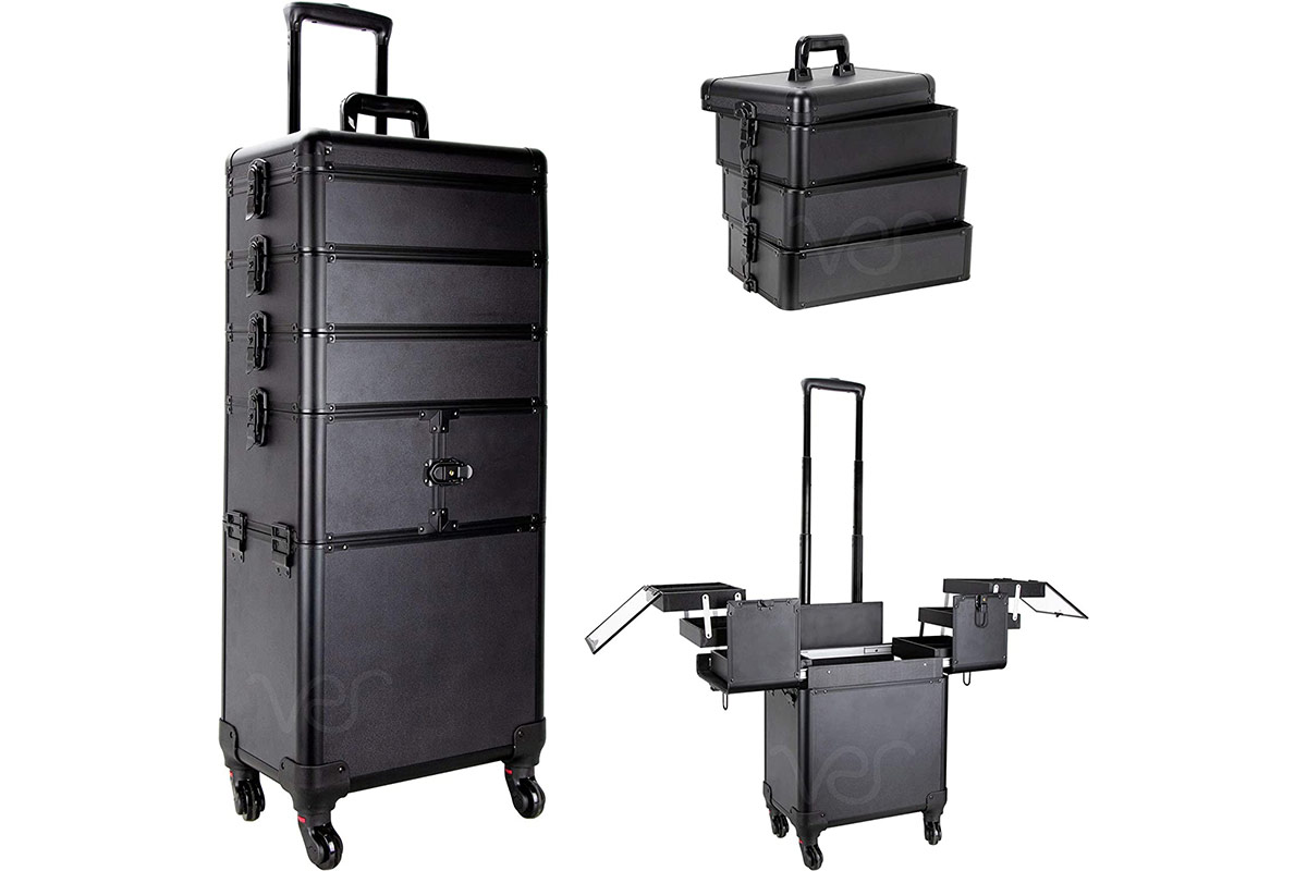 rolling makeup case with lights