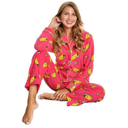fleece pajama set