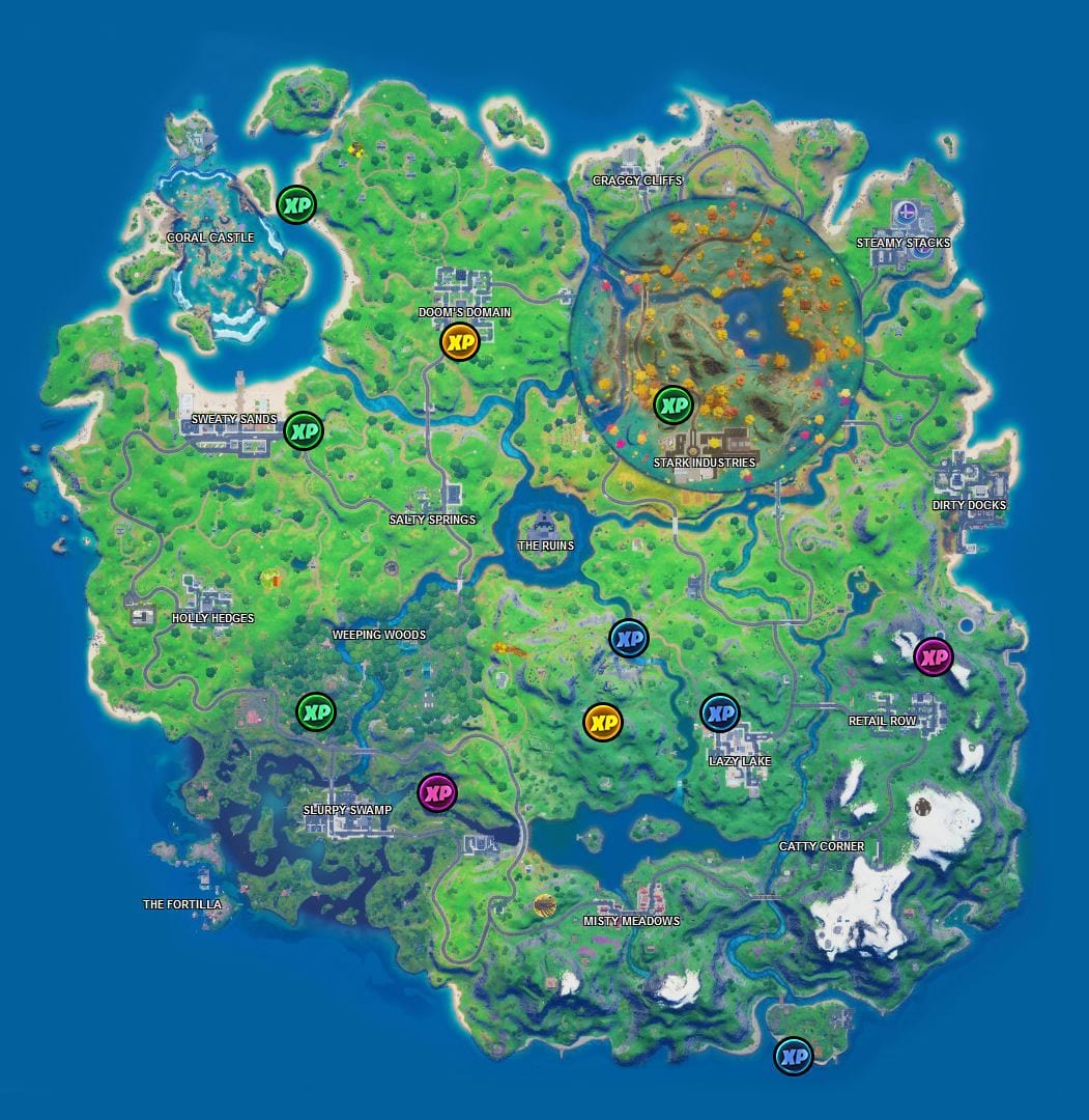 Where to Find Every Fortnite Season 4 Week 10 XP Coin