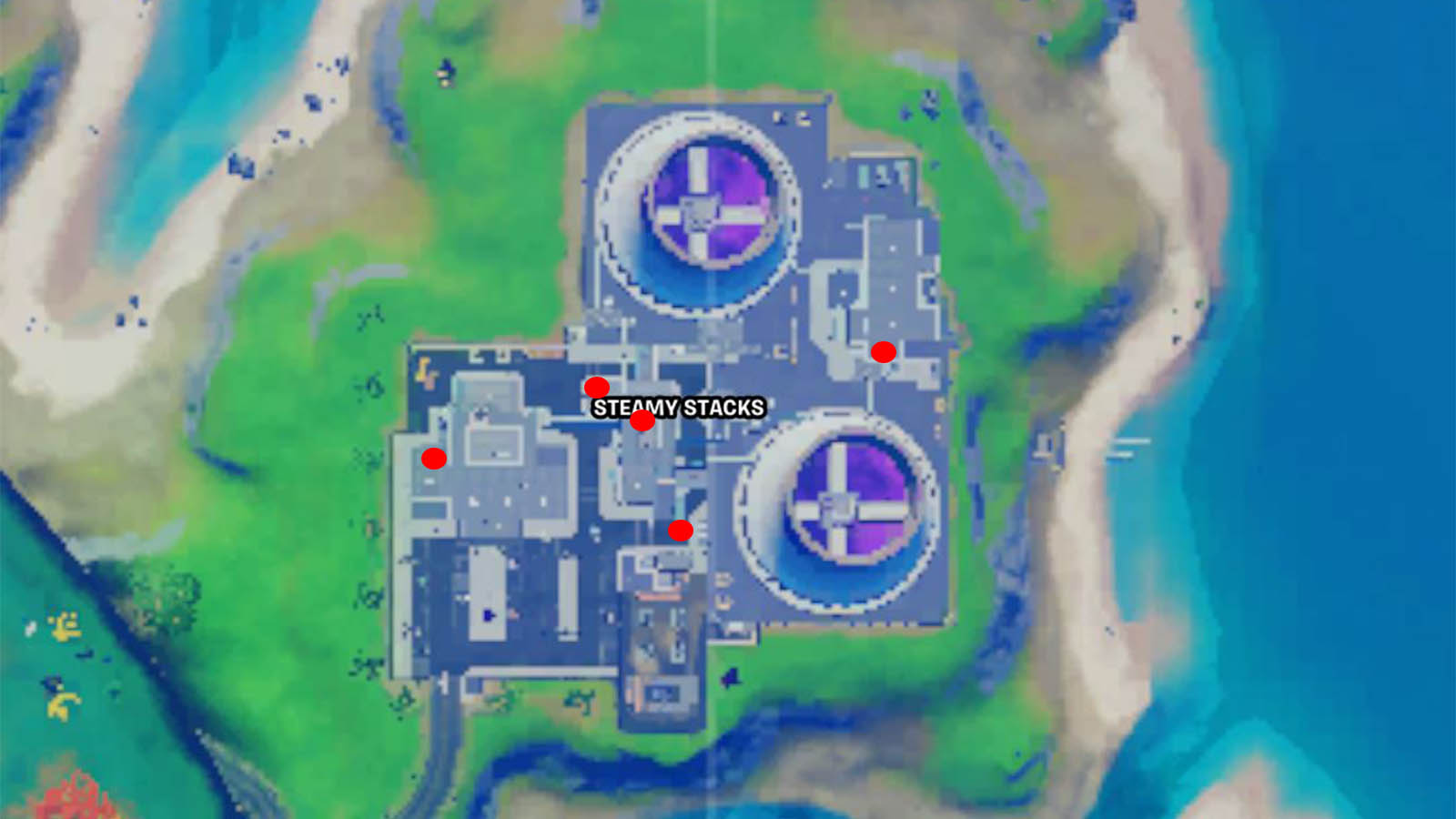 How to Find 5 Floating Rings at Steamy Stacks in Fortnite | Heavy.com