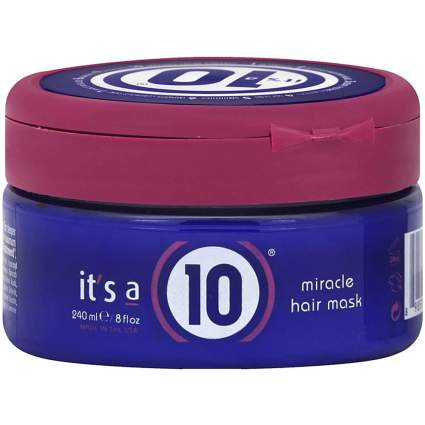 pink and purple jar of It's a 10 hair mask