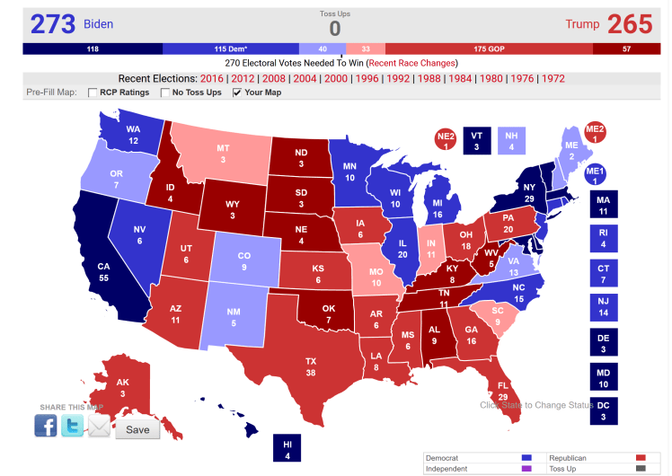Biden vs. Trump 7 Electoral College Maps for Biden Win