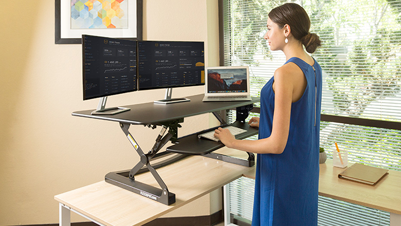 flexispot height adjustable standing desk converter 47 inch