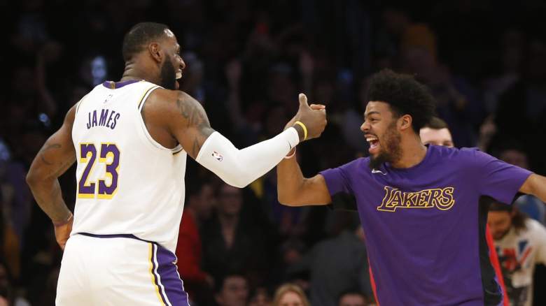 Lakers star LeBron James (left) and reserve guard Quinn Cook.