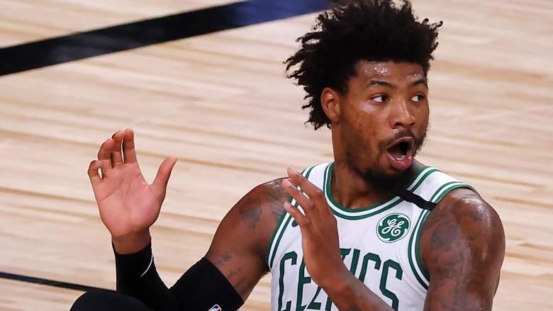 Boston Celtics guard Marcus Smart, a Warriors trade target