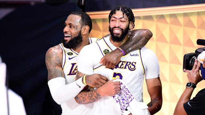 Lakers forward Anthony Davis, right, is expected to become a free agent next week.