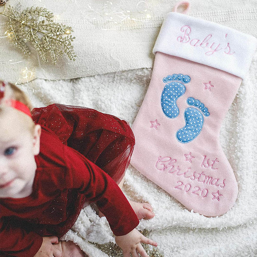 baby's first christmas stocking boy