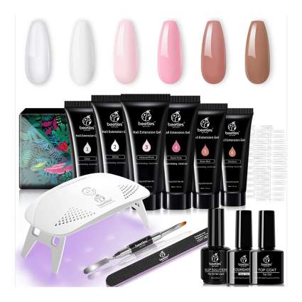poly gel nail extension kit with lamp