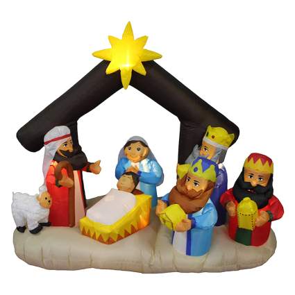 inflatable nativity scene with wisemen