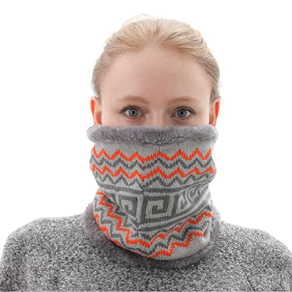 6 Pieces Winter Drawstring Fleece Neck Gaiter Neck Warmer Windproof Face Scarf for Men Women 