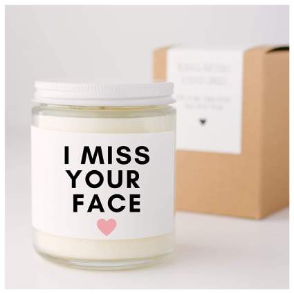 I miss your face candle