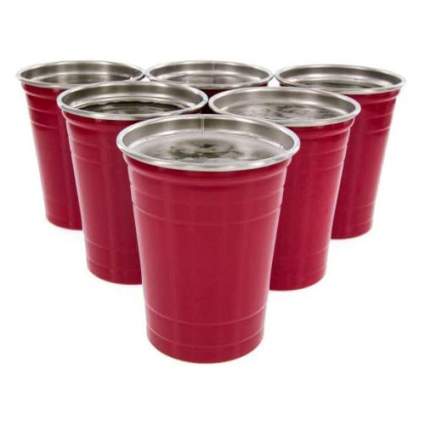 Red metal solo style cups
