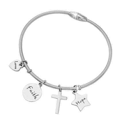 faith hope love charm bracelet