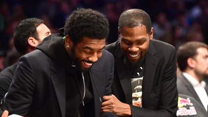 Kevin Durant Gives Subtle Shoutout to Kyrie Irving on Opening Night [LOOK]