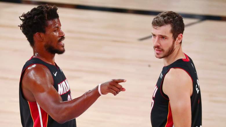 Jimmy Butler, left, and Goran Dragic of the Miami Heat.