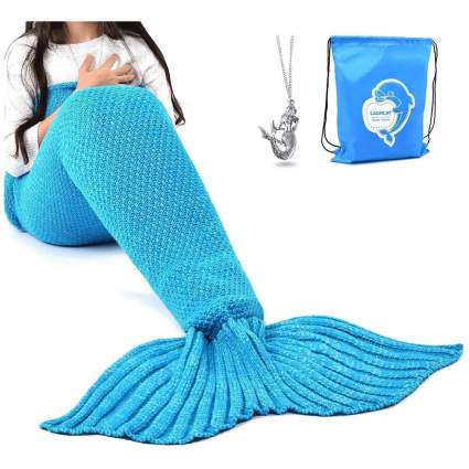 Adult blue mermaid blanket