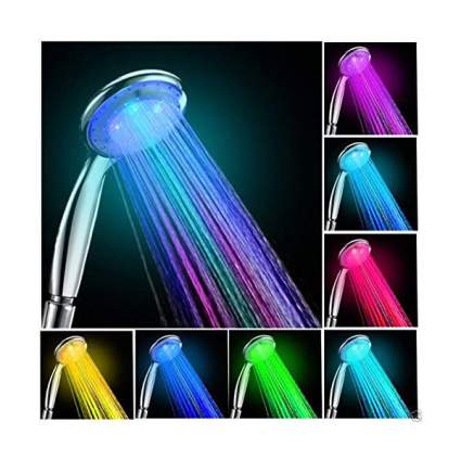 Rainbow LED color changing shower head