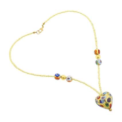 murano glass heart pendant