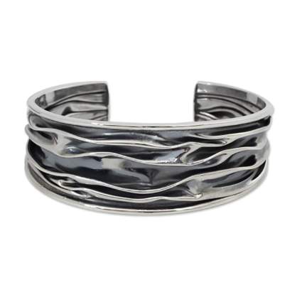 Novica sterling silver cuff bracelet