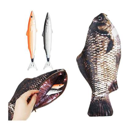 Realistic fish pencil case with fish shaped pens