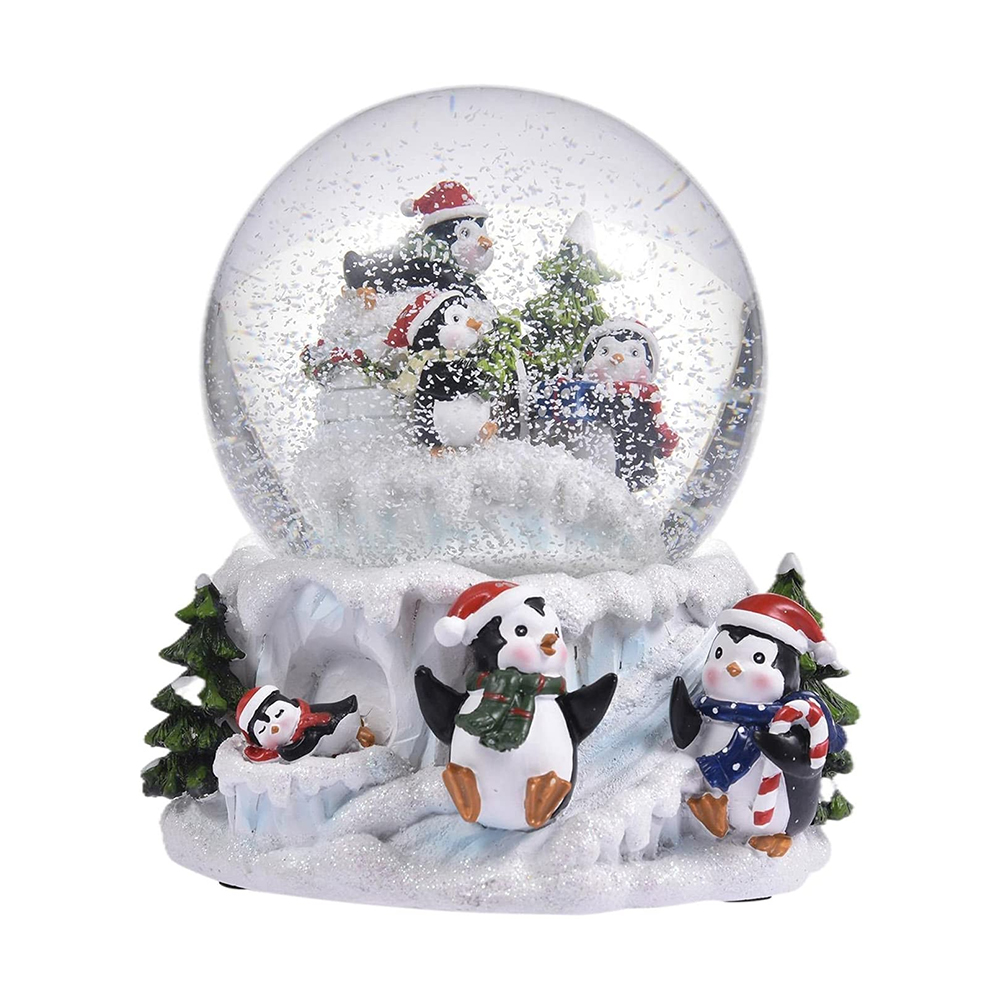 Christmas Novelty Green Snowman Snow Globe Glitter Balls Party Gifts Home Decor 