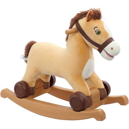 Tan rocking horse for toddlers