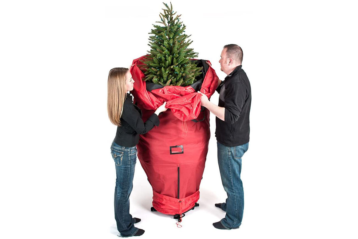 Willtone Christmas Tree Storage Bag Heavy Duty Waterproof Artificial Tree Bedding Underbed Organizer Bag Red Outdoor Garden Caushion Lightweight Carry Handbag 165x74x38cm 