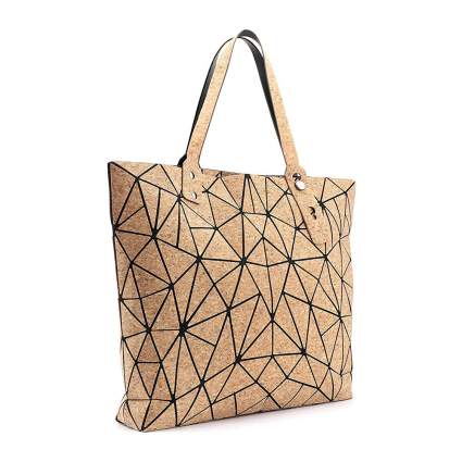 geometric purse made of cork