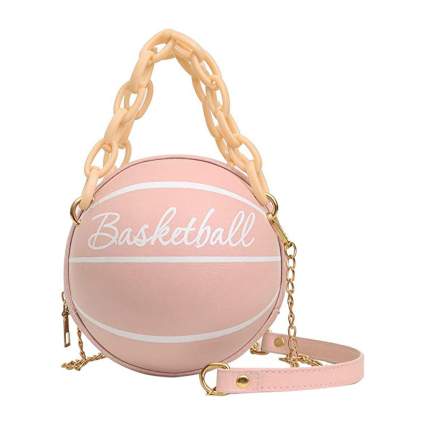 Pink basketball purse