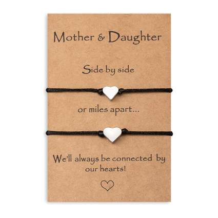 mother daughter heart necklaces