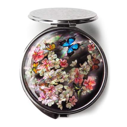 mother of pearl compact mirror
