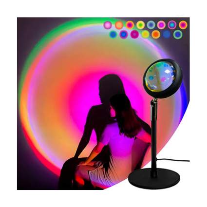 rainbow projection lamp with woman