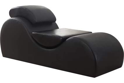 black adjustable lounger chaise with bolsters