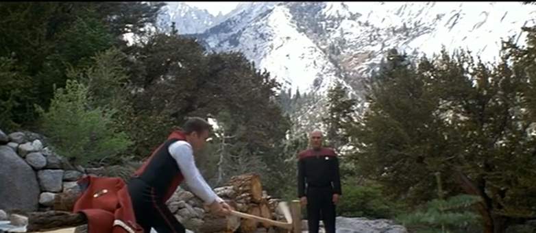 Kirk and Picard meet in Star Trek: Generations